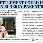 Infographic explaining how a life settlement could help pay for an elderly parent’s care by converting life insurance into funds for medical and assisted living costs.