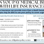 Infographic explaining “Can You Pay Medical Bills With Life Insurance?” showing different ways policies can be used, including cash value withdrawals, accelerated death benefits, and viatical settlements.