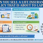 Infographic explaining “Can you sell a life insurance policy that is about to lapse?” showing that an active policy in a grace period may still be sold and outlining key factors buyers consider and the importance of acting before lapse.