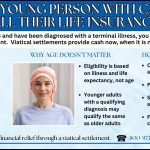 Infographic answering the question Can a young person with cancer sell their life insurance? showing the process, benefits, and how to learn if you qualify
