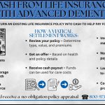 Infographic showing how to get cash from life insurance with advanced dementia through a viatical settlement