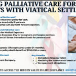 Infographic showing how funding palliative care for cancer patients with viatical settlements works and the benefits