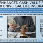 Infographic detailing steps to get enhanced cash value from your universal life insurance, including how certain policies may qualify for higher payouts through a life settlement.
