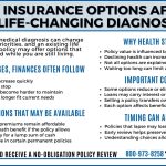 Infographic explaining life insurance options after a life-changing diagnosis and how an existing policy may offer financial options while you are still living.