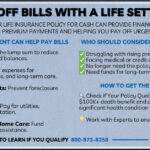 Infographic showing the benefits of paying off bills with a life settlement and how to qualify