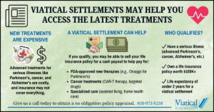 Infographic showing how viatical settlements may help you access the latest treatments by providing cash that can be used to cover treatments and therapies not fully covered by health insurance