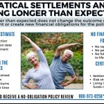 Infographic explaining viatical settlements and living longer than expected and why improved life expectancy does not affect a settlement.